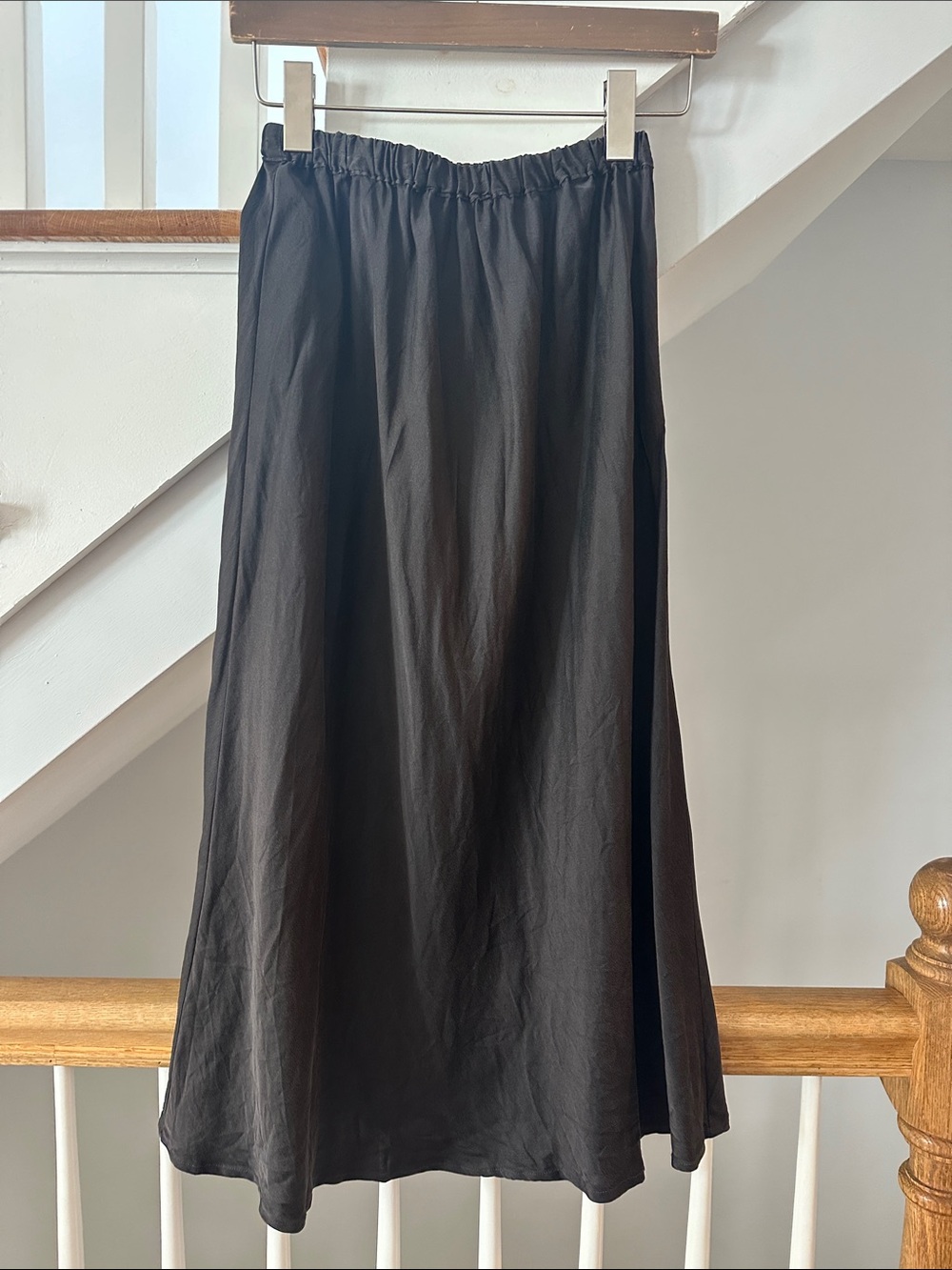 Vintage Eileen Fisher black silk Skirt size S